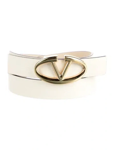 Pre-owned Valentino Garavani Leather Belt In Neutral