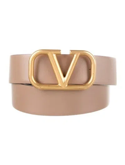 Pre-owned Valentino Garavani Leather Belt In Neutral