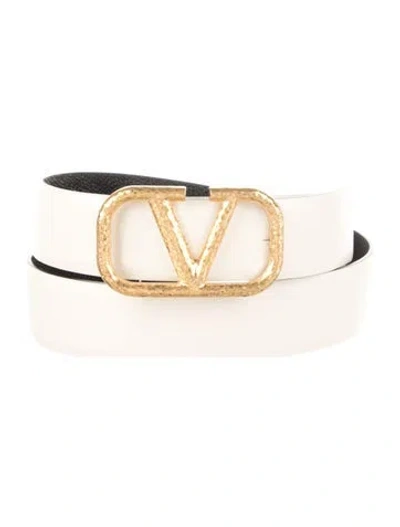Pre-owned Valentino Garavani Leather Belt In Neutral