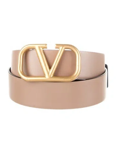 Pre-owned Valentino Garavani Leather Belt In Neutral
