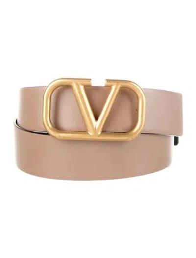 Pre-owned Valentino Garavani Leather Belt In Neutral