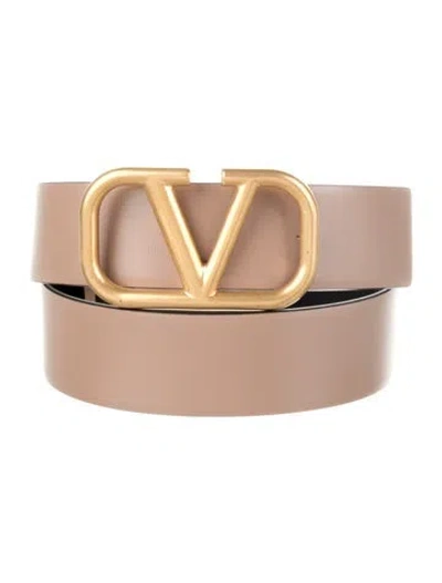 Pre-owned Valentino Garavani Leather Belt In Neutral