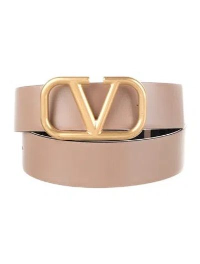 Pre-owned Valentino Garavani Leather Belt In Neutral