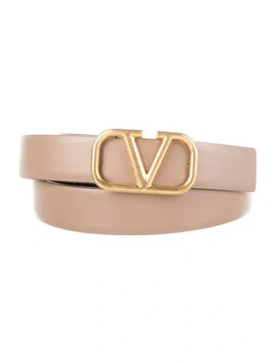 Pre-owned Valentino Garavani Leather Belt In Neutral