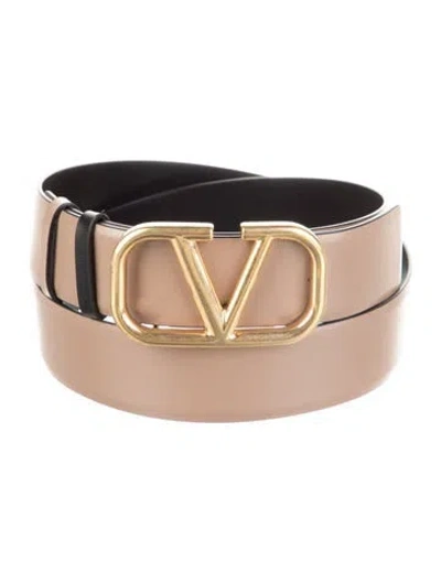 Pre-owned Valentino Garavani Leather Belt In Neutral