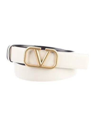 Pre-owned Valentino Garavani Leather Belt In Neutral