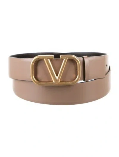 Pre-owned Valentino Garavani Leather Belt In Neutral