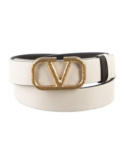 Pre-owned Valentino Garavani Leather Belt In Neutral