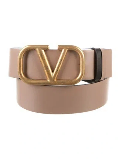 Pre-owned Valentino Garavani Leather Belt In Neutral