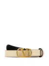 Valentino Garavani Vlogo Signature Leather Belt In Neutrals