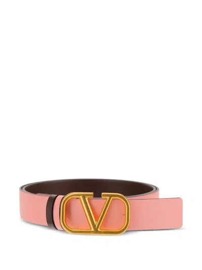 Valentino Garavani Leather Belt In Pink
