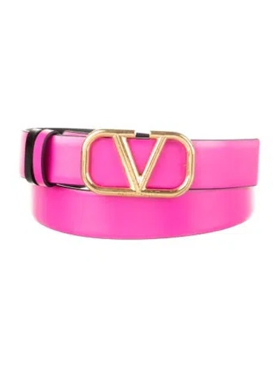 Pre-owned Valentino Garavani Leather Belt In Pink