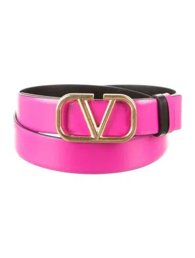 Pre-owned Valentino Garavani Leather Belt In Pink