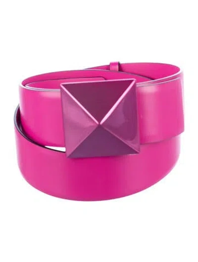 Pre-owned Valentino Garavani Leather Belt In Pink