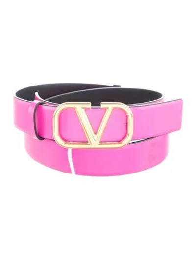 Pre-owned Valentino Garavani Leather Belt In Pink