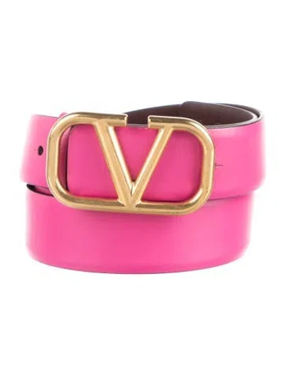Pre-owned Valentino Garavani Leather Belt In Pink