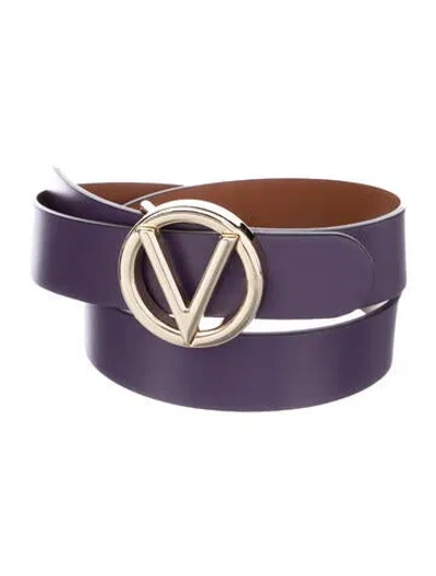 Pre-owned Valentino Garavani Leather Belt In Purple