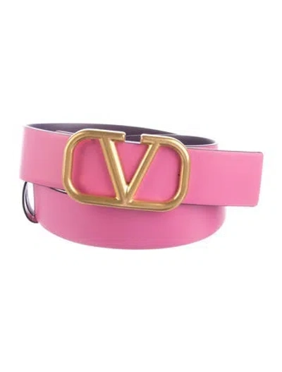 Pre-owned Valentino Garavani Leather Belt In Purple