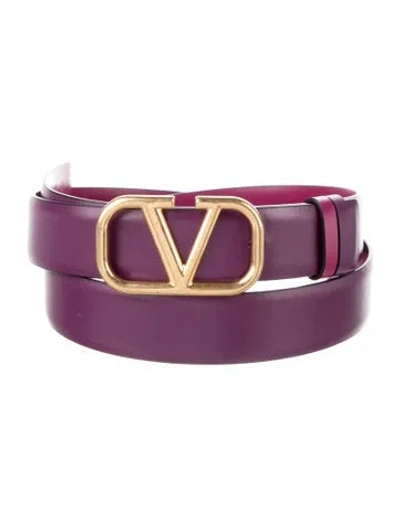 Pre-owned Valentino Garavani Leather Belt In Purple