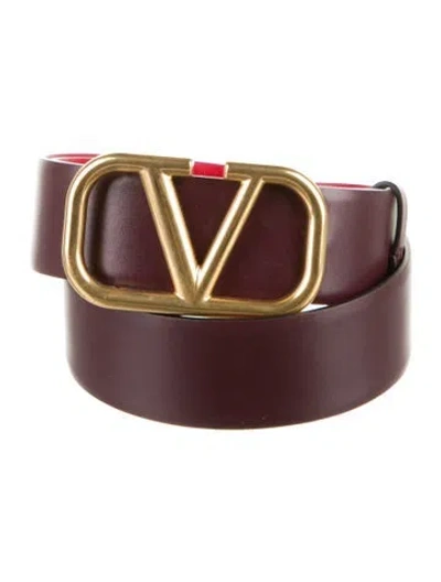 Pre-owned Valentino Garavani Leather Belt In Red