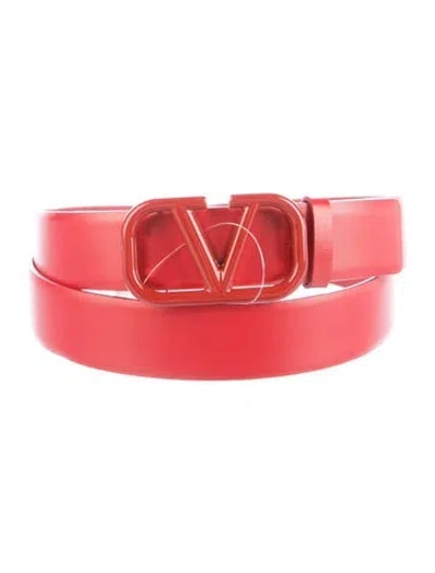 Pre-owned Valentino Garavani Leather Belt In Red