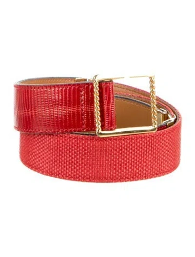 Pre-owned Valentino Garavani Leather Belt In Red