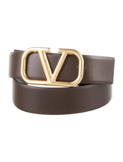 Pre-owned Valentino Garavani Leather Belt W/ Tags In Brown
