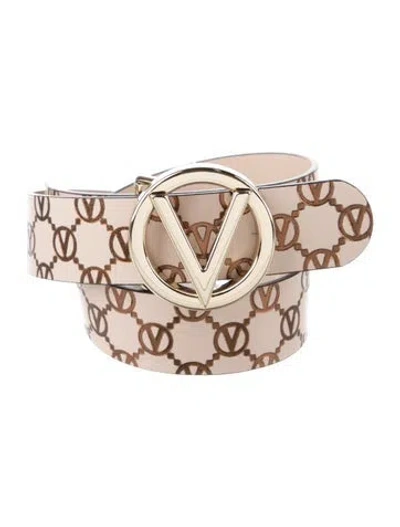 Pre-owned Valentino Garavani Leather Belt W/ Tags In Neutral
