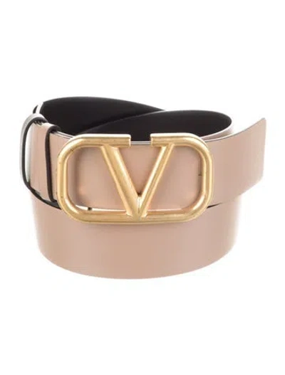Pre-owned Valentino Garavani Leather Belt W/ Tags In Neutral