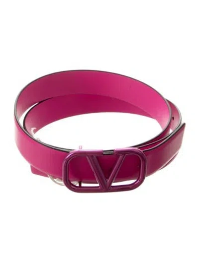 Pre-owned Valentino Garavani Leather Belt W/ Tags In Pink
