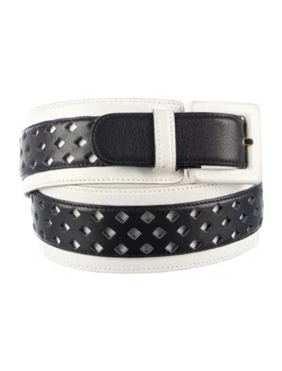 Pre-owned Valentino Garavani Leather Belt In White