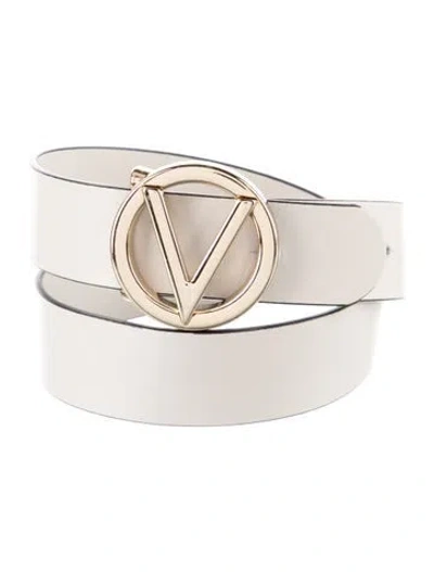 Pre-owned Valentino Garavani Leather Belt In White