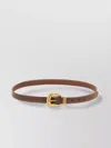 Valentino Leather Belt With Adjustable Length And Gold-tone Buckle In Brown