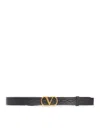Valentino Leather Belt With Logo Buckle In Black