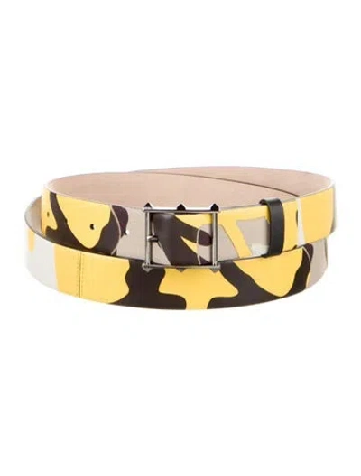 Pre-owned Valentino Garavani Leather Belt In Yellow