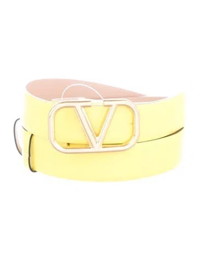 Pre-owned Valentino Garavani Leather Belt In Yellow