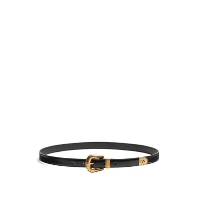 Valentino Garavani Black Vlogo Signature Brushed Calfskin Belt