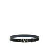 Valentino Garavani Vlogo Signature Belt In Shiny Calfskin 30 Mm In Black