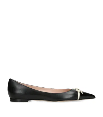 VALENTINO GARAVANI LEATHER BENPOINTY BALLET FLATS