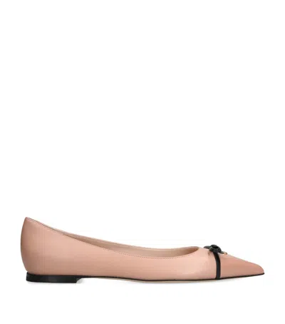 VALENTINO GARAVANI LEATHER BENPOINTY BALLET FLATS