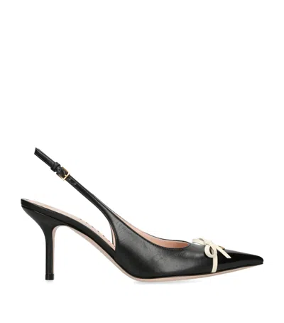 VALENTINO GARAVANI LEATHER BEPOINTY SLINGBACK HEELS 80