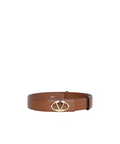 Valentino Garavani Leather Bet In Brown
