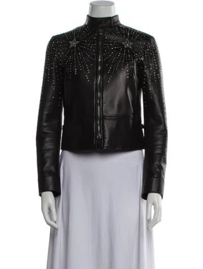 Pre-owned Valentino Leather Biker Jacket In Black