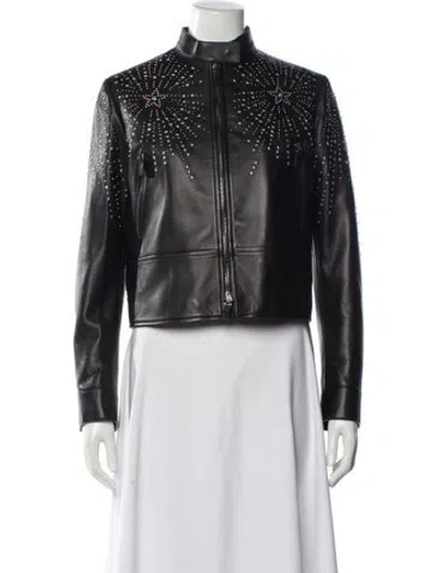 Pre-owned Valentino Leather Biker Jacket In Black