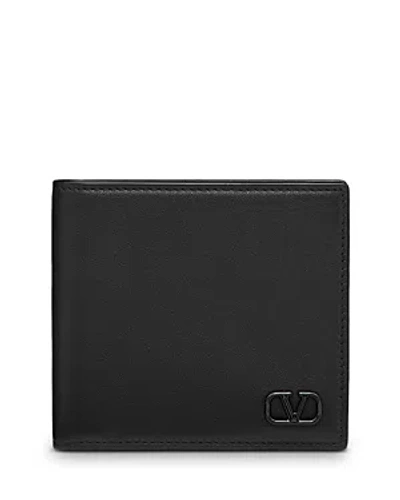 Valentino Garavani Leather Billfold Wallet In Negro
