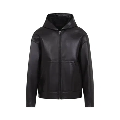 Valentino Men's Leather Bomber Jacket In Black