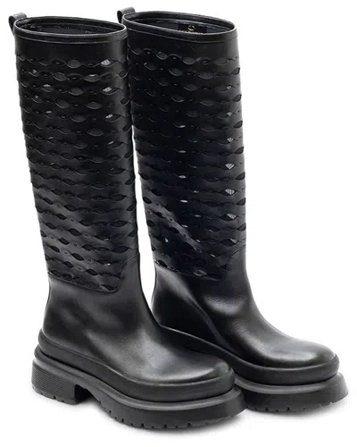 Valentino Garavani Valentino Leather Boot In Black