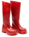 Valentino Leather Boot In Red