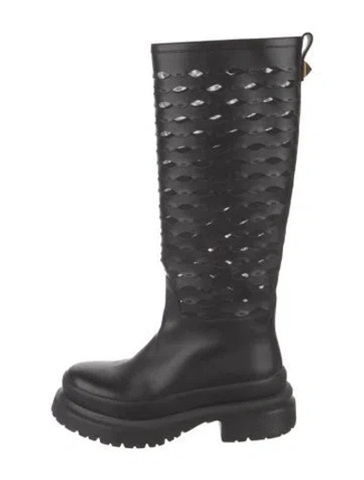 Pre-owned Valentino Garavani Leather Boots In Black