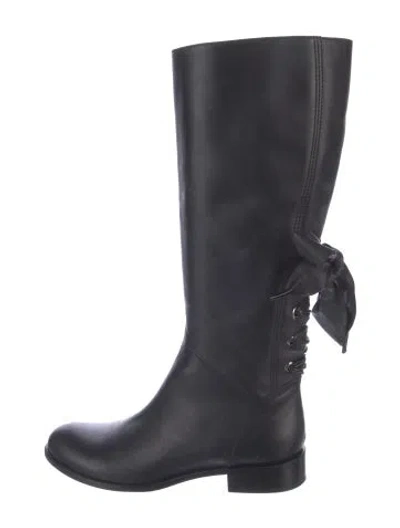 Pre-owned Valentino Garavani Leather Boots In Black